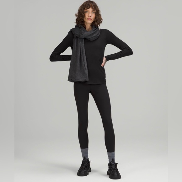 LULULEMON Rulu Scarf - Dark Heather Grey Snap Vinyasa Scarf - One Size EUC - Picture 3 of 16